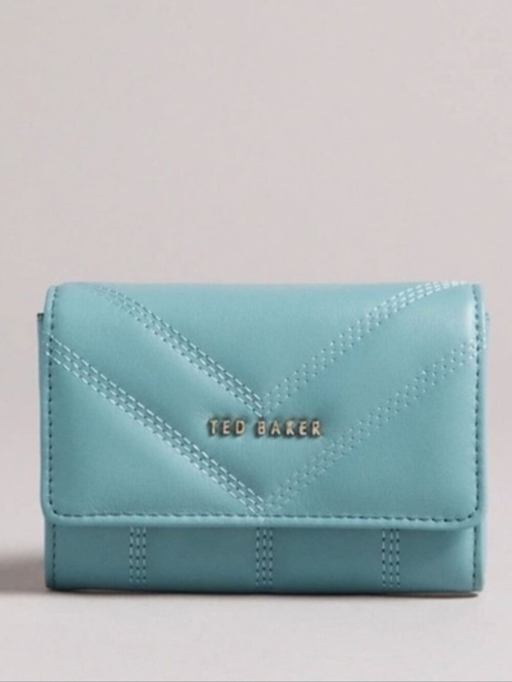 Ted Baker-Ayvill Quilted Puffer Matinee Snap Wallet (Light Blue 🩵)